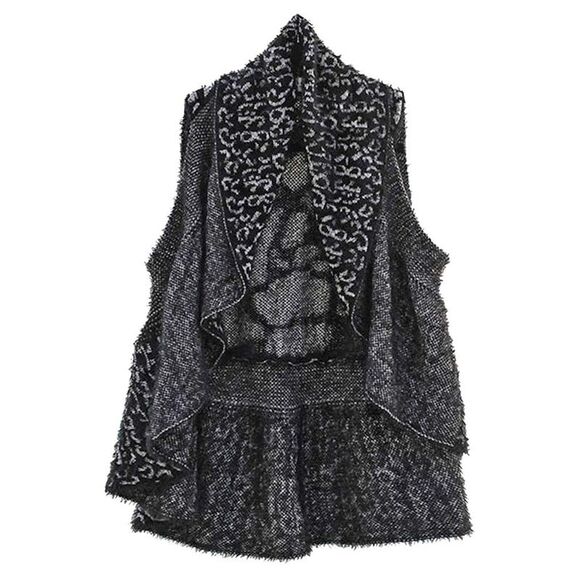 Animal Print Fuzzy Knit Sweater Vest - Picture 6 of 8